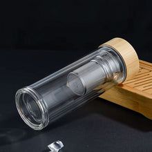 Load image into Gallery viewer, Ora Tea co. Glass Tea Infuser Bottle 500ml with Protective Sleeve