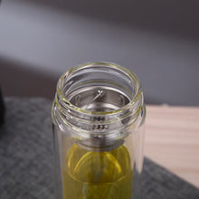 Load image into Gallery viewer, Ora Tea co. Glass Tea Infuser Bottle 500ml with Protective Sleeve