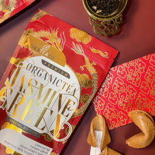 Load image into Gallery viewer, Lunar New Year Edition: Organic Jasmine Green Tea Bundle With Gold Deluxe Strainer Set
