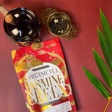 Load image into Gallery viewer, Lunar New Year Edition: Organic Jasmine Green Tea Bundle With Gold Deluxe Strainer Set
