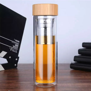 Ora Tea co. Glass Tea Infuser Bottle 500ml with Protective Sleeve